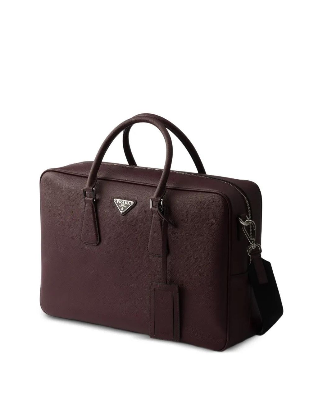 Prada Purple Saffiano Leather Laptop Bag for men