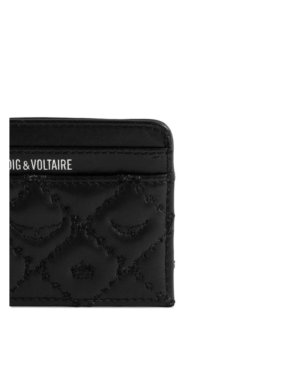 Zadig & Voltaire Black Quilted Logo-Plaque Cardholder
