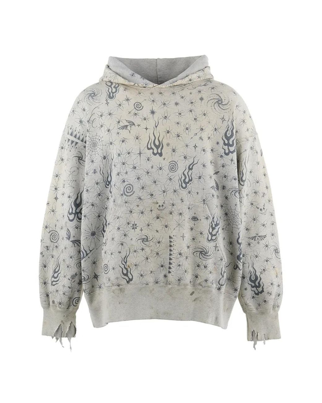 SAINT Mxxxxxx Gray Dr.Woo Graphic-Print Hoodie for men
