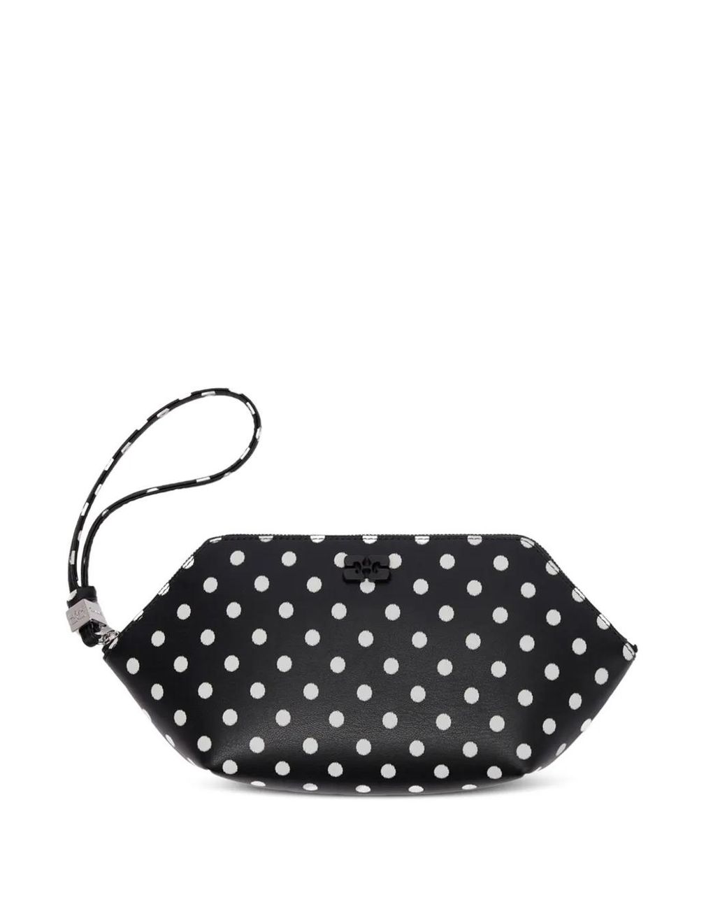 Ganni Black Bou Make Up Pouch With Dots