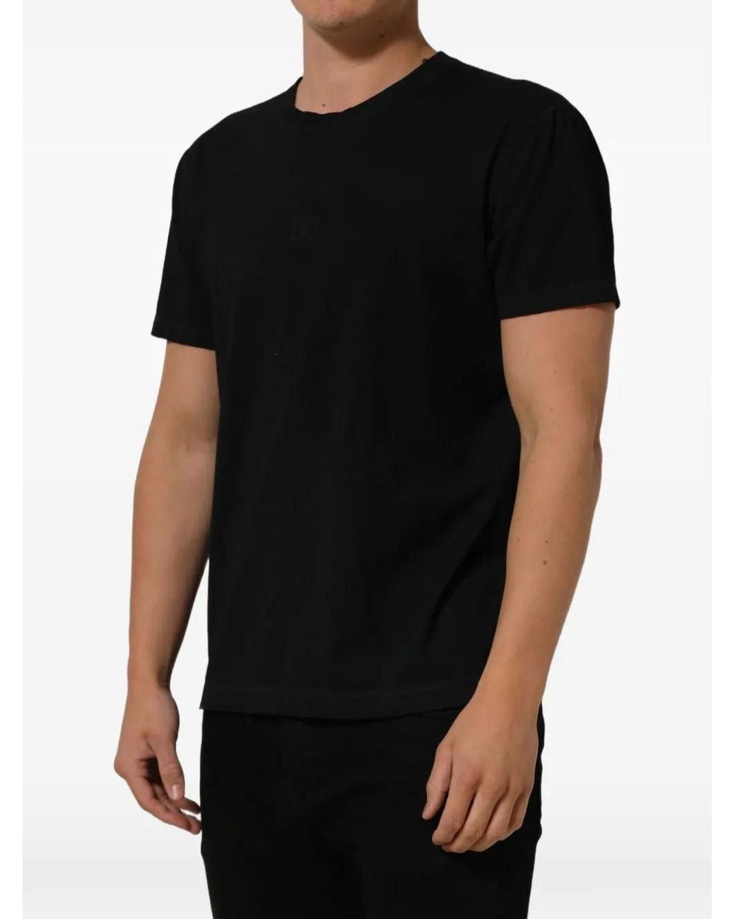 Dolce & Gabbana Black Dg Logo-Print T-Shirt for men