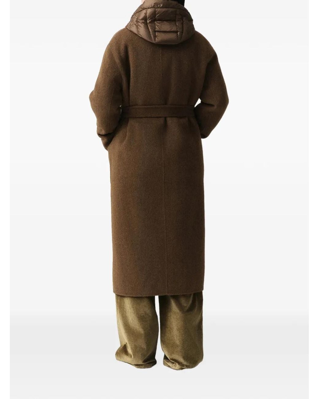 Marella Brown Detachable Padding Belted Coat
