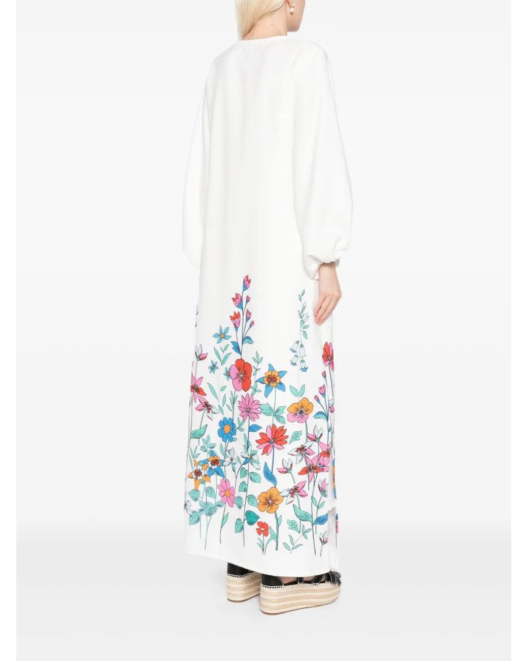 Bambah White Hibiscus Tuscan Dress