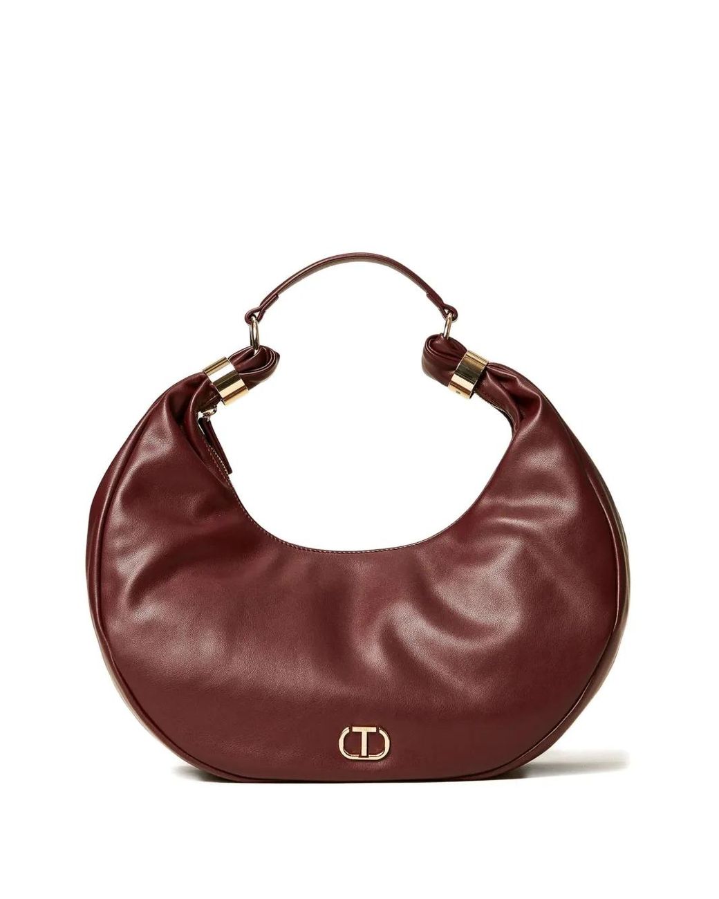 Twinset Brown Medium Eclipse Crescent-Shaped Shoulder Bag