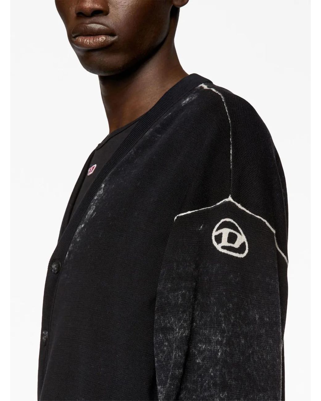 DIESEL Black K-Larence-B Cotton Cardigan for men