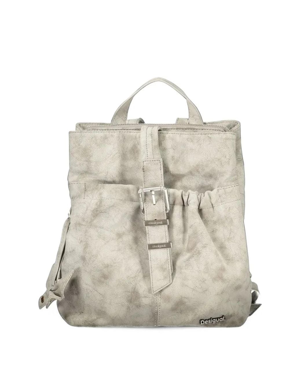 Desigual Natural Buckle-Detail Lace-Up Backpack