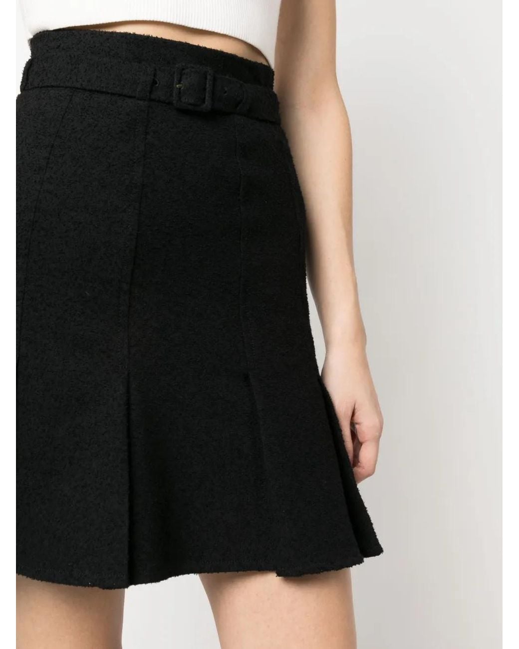 Patou Black Belted A-Line Skirt
