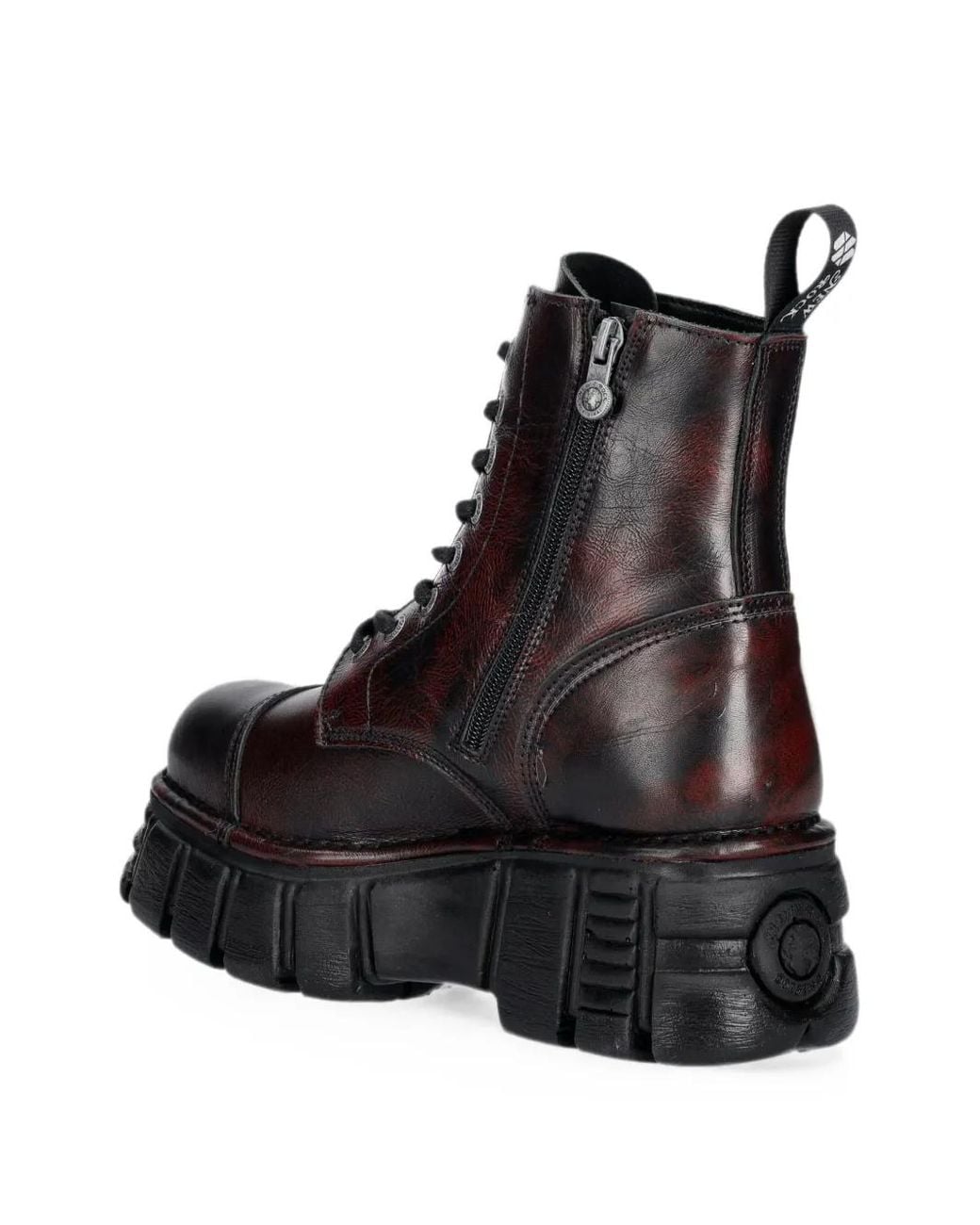 New Rock Black Lace-Up Platform Boots
