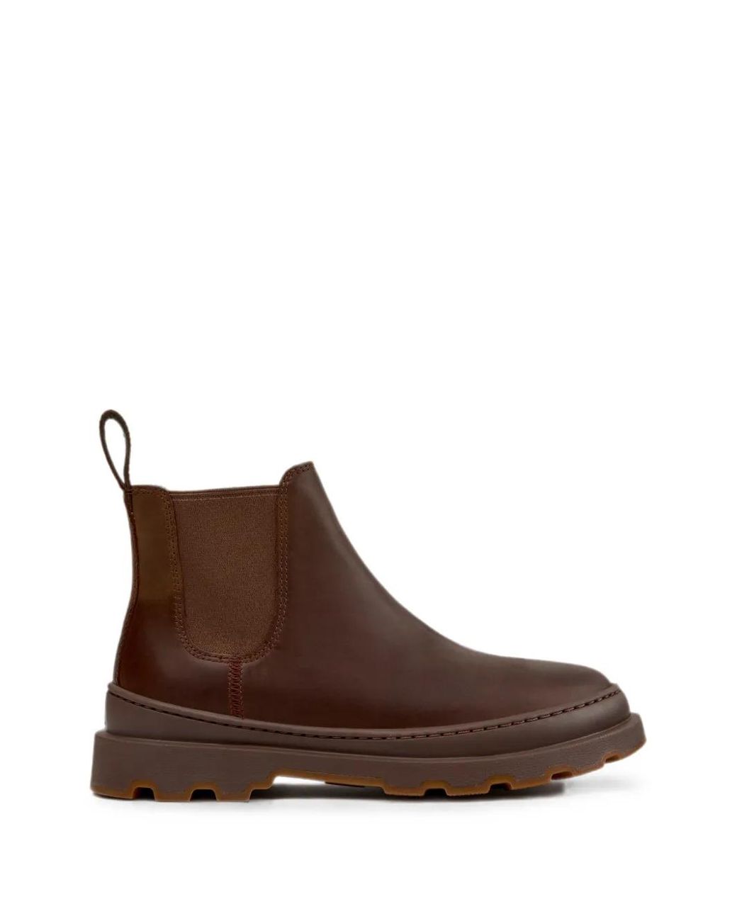 Camper Brown Brutus+ Calfskin Chelsea Boots With Lug Sole