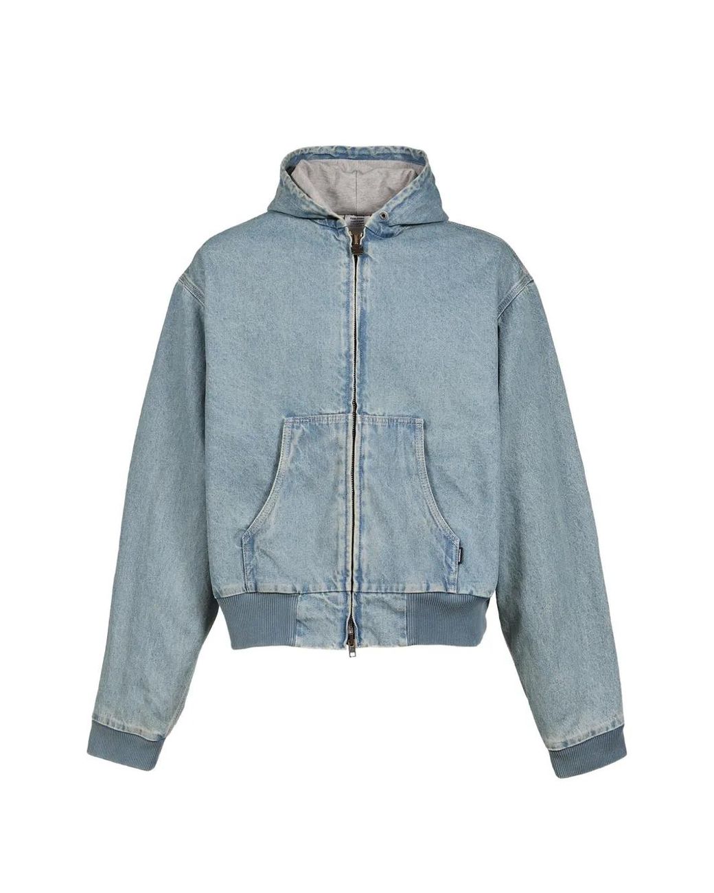 Vetements Blue Veste En Jean Délavé À Capuche for men