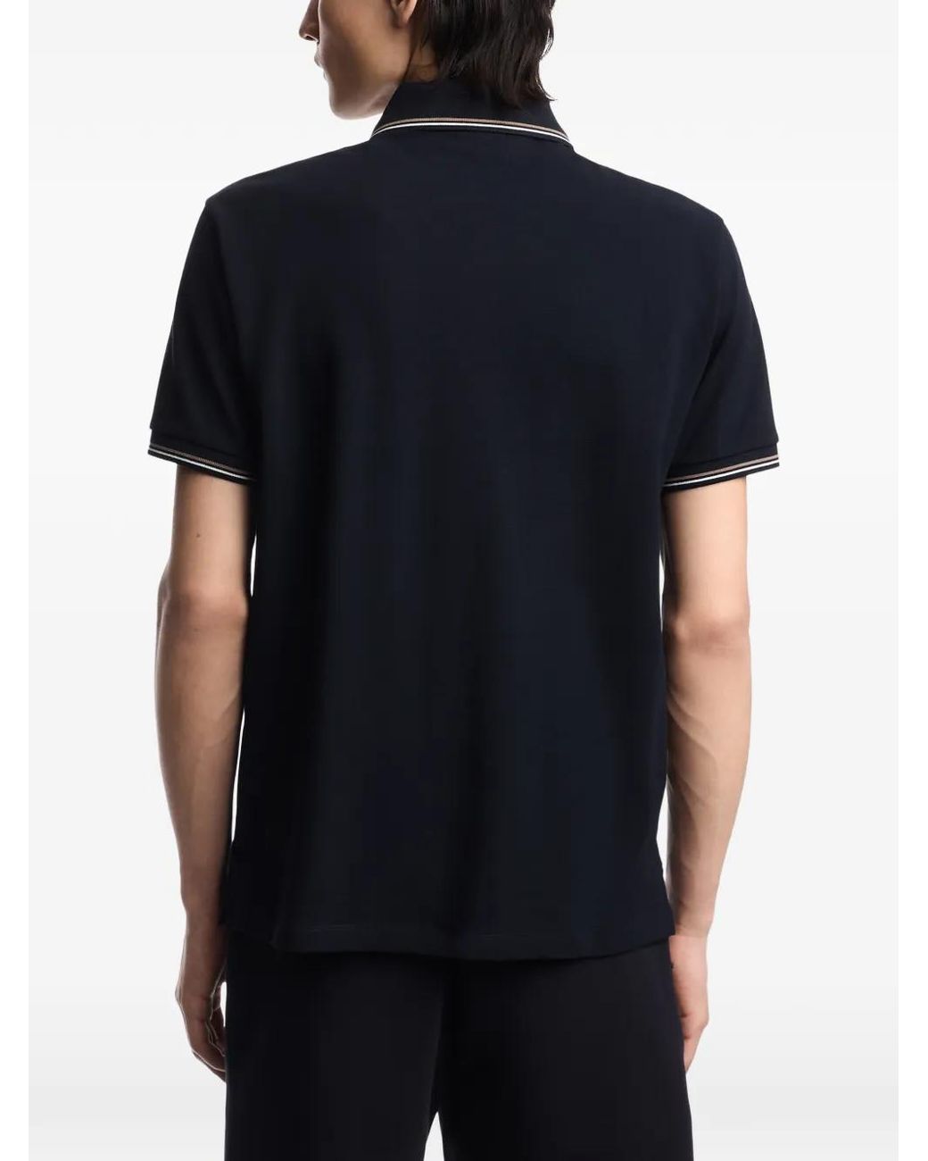 Emporio Armani Black Logo Cotton Polo Shirt for men
