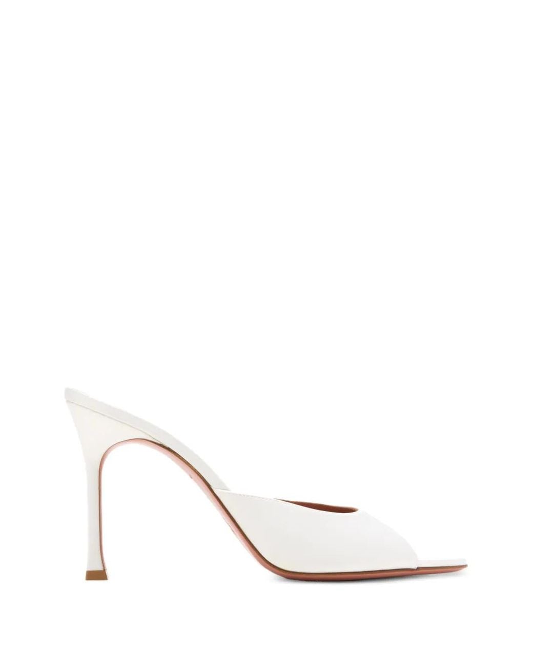 AMINA MUADDI White Alexa Satin Heeled Mules
