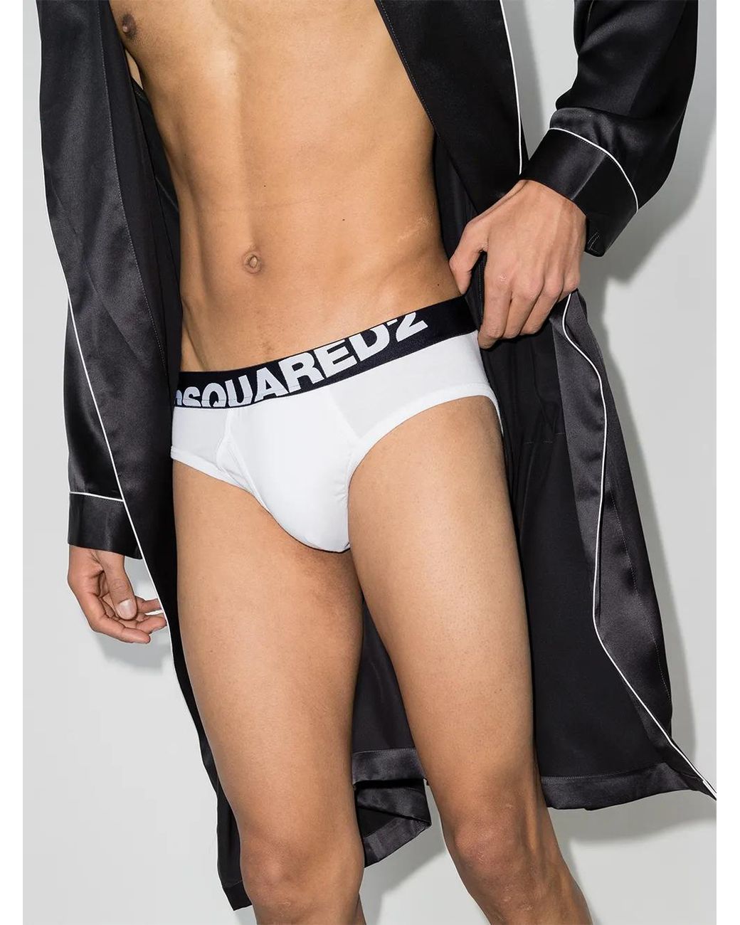DSquared² White Stretch-Cotton Logo Briefs Set for men