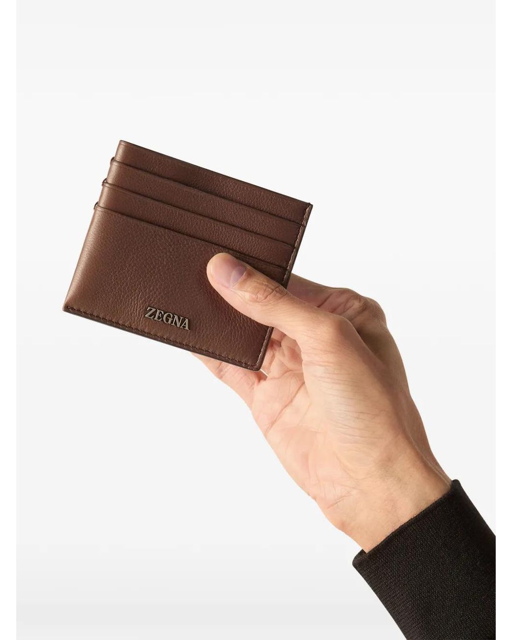 Zegna Brown Secondskin Card Case for men