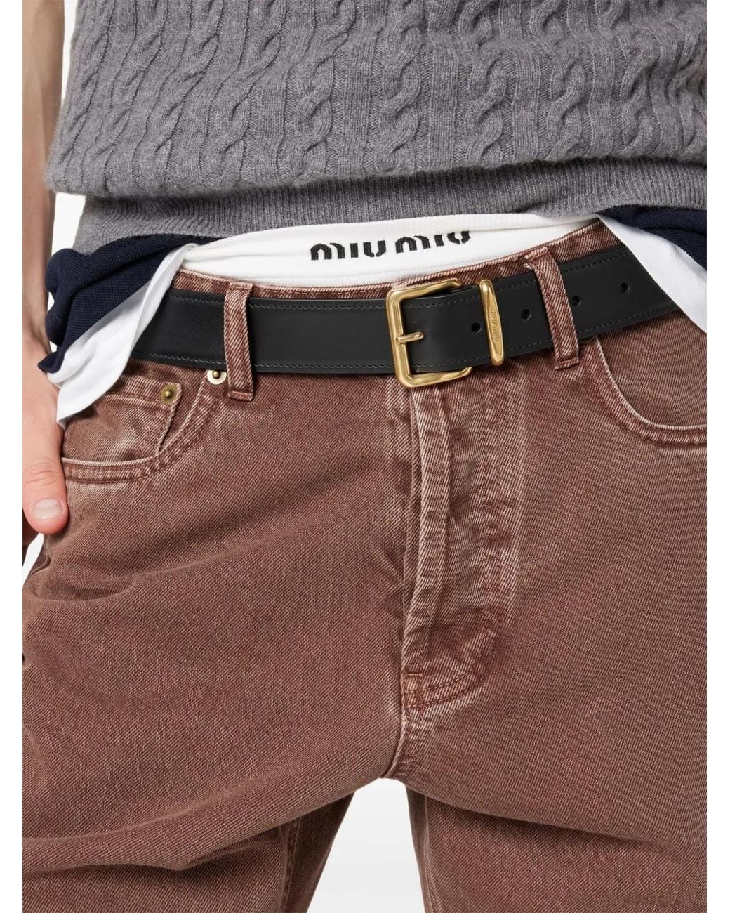 Vaqueros Rectos Miu Miu de color Brown