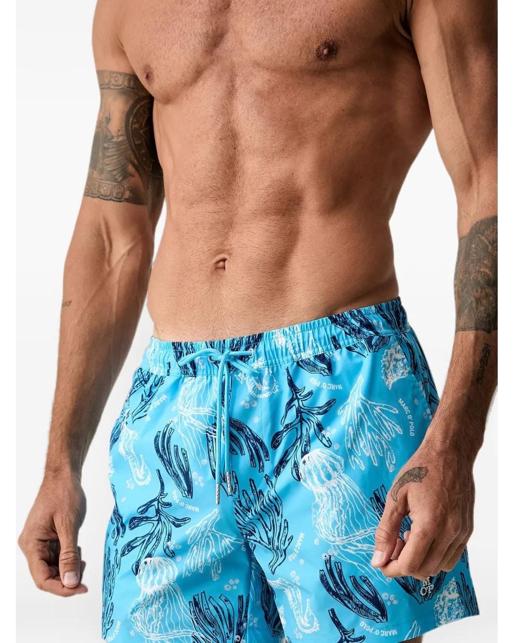 Marc O' Polo Blue Short De Bain Imprimé À Lien De Resserrage for men