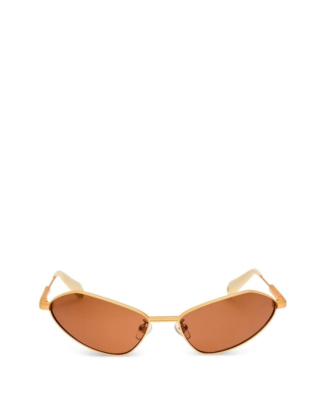 Jacquemus Metallic Bambino Geometric-Frame Sunglasses