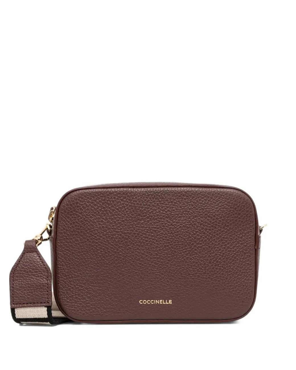 Coccinelle Brown Grained Leather Shoulder Bag