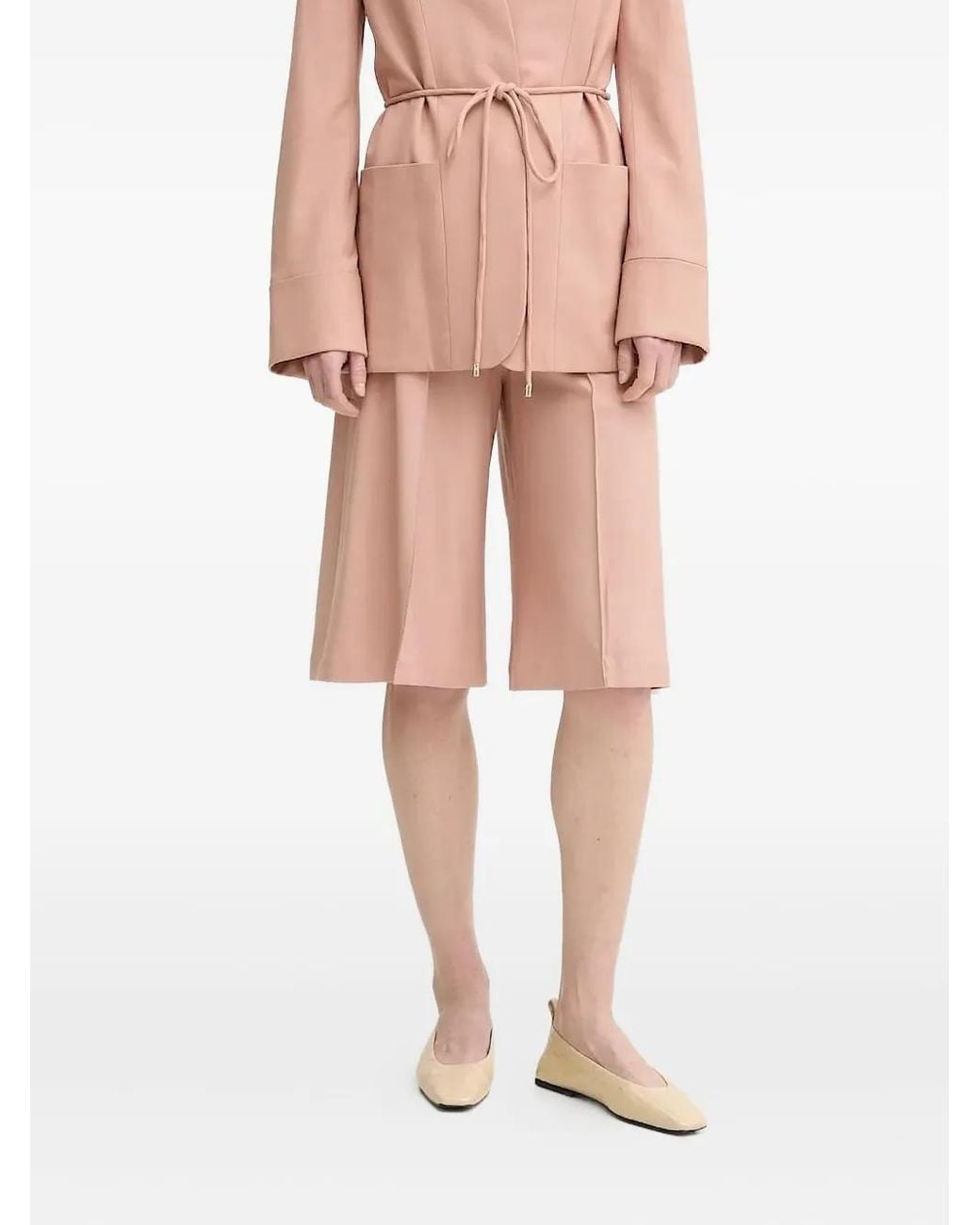 Aeron Pink Tailored Wide-Leg Shorts