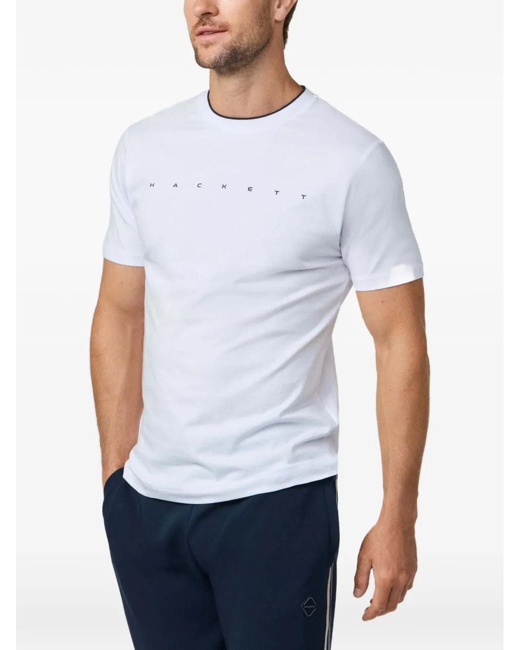 Hackett T-Shirt Met Logoprint in het White voor heren