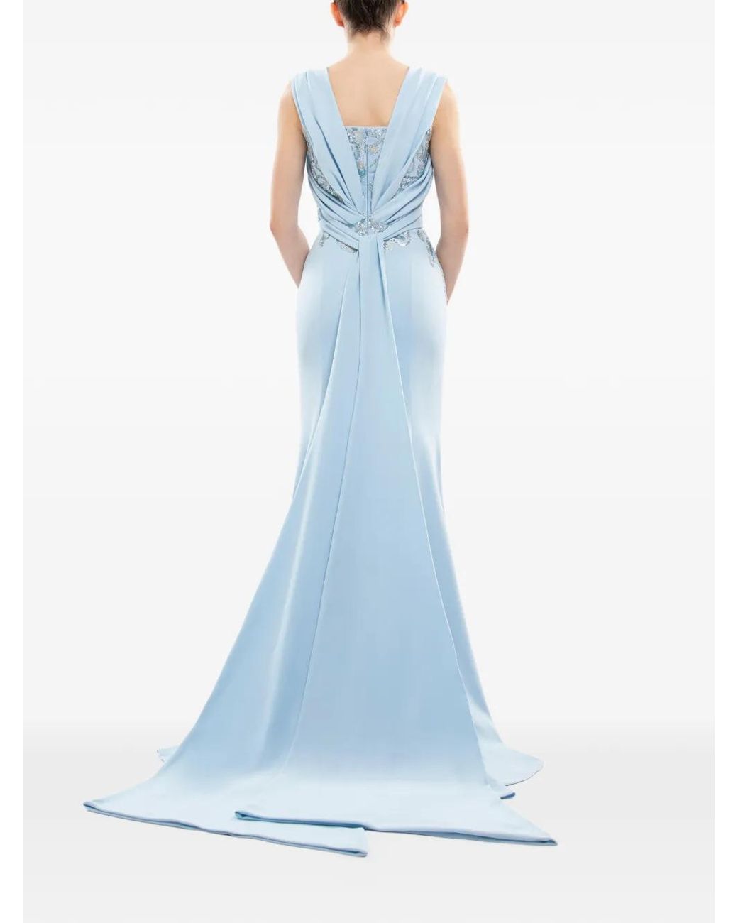 Saiid Kobeisy Blue Crepe Dress