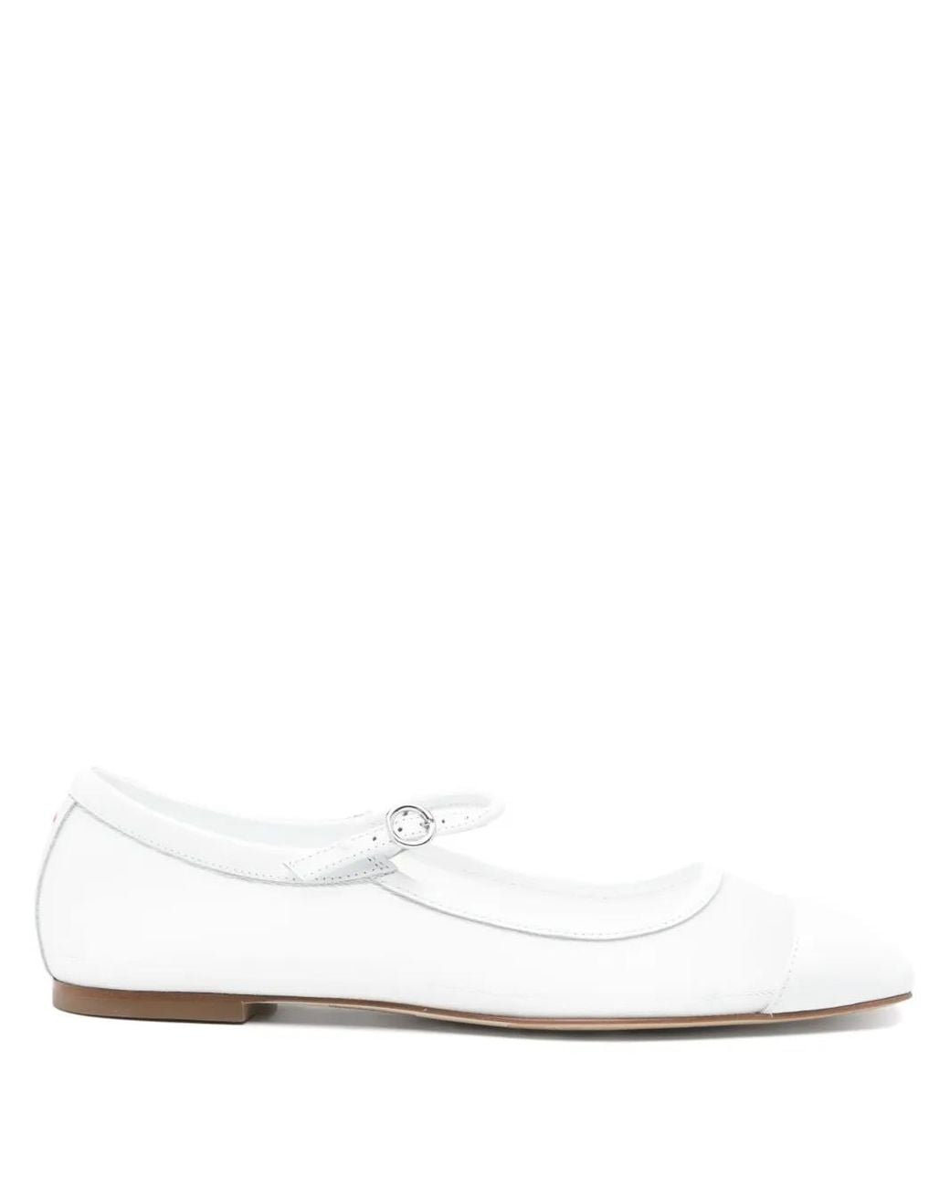 Aeyde White Uma Ballet Flats