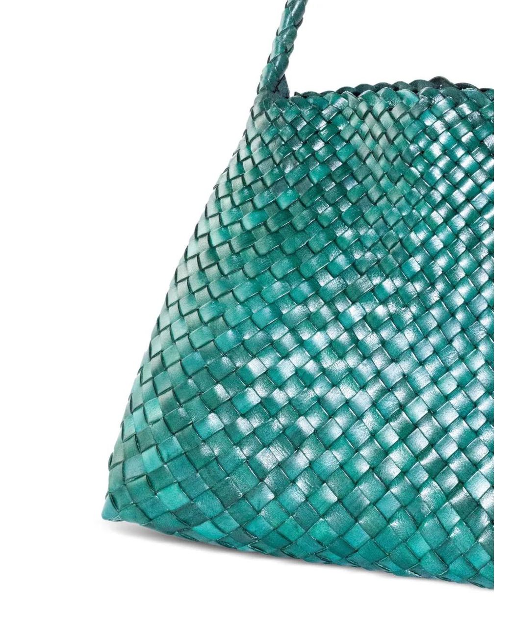Dragon Diffusion Green Woven Leather Shoulder Bag