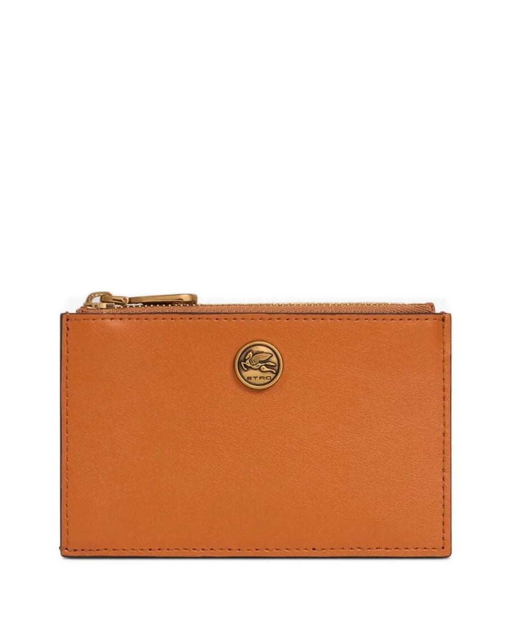 Etro Orange Portefeuille À Appliqué Pegaso
