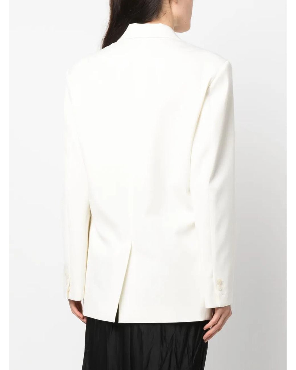 MM6 by Maison Margiela White Asymmetric Double-Breasted Blazer