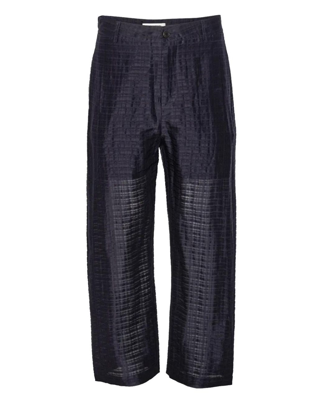 Henrik Vibskov Blue Button Grid Trousers