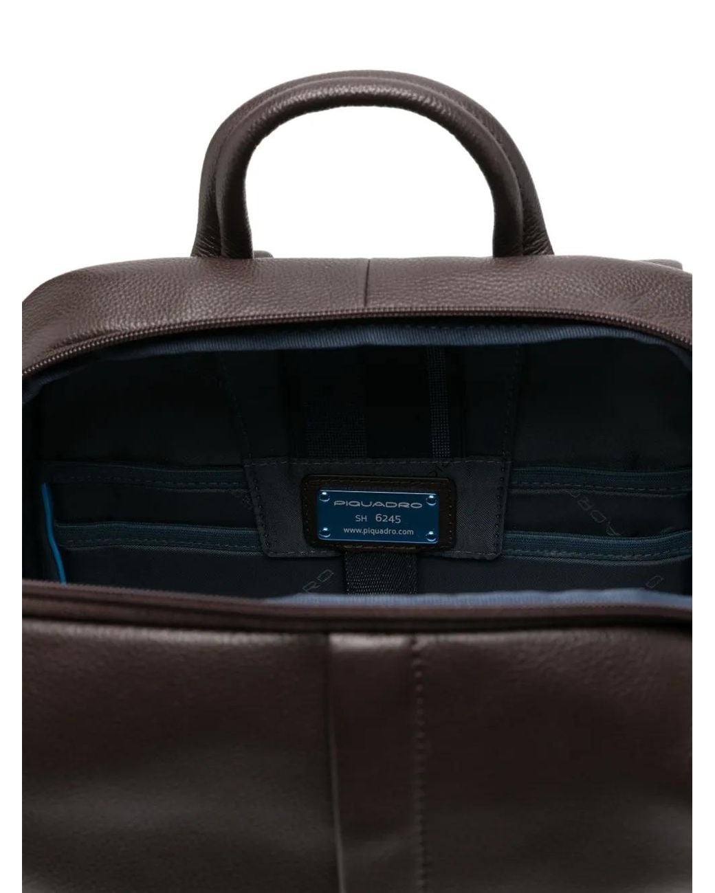 Piquadro Black Russel Grained-Leather Backpack