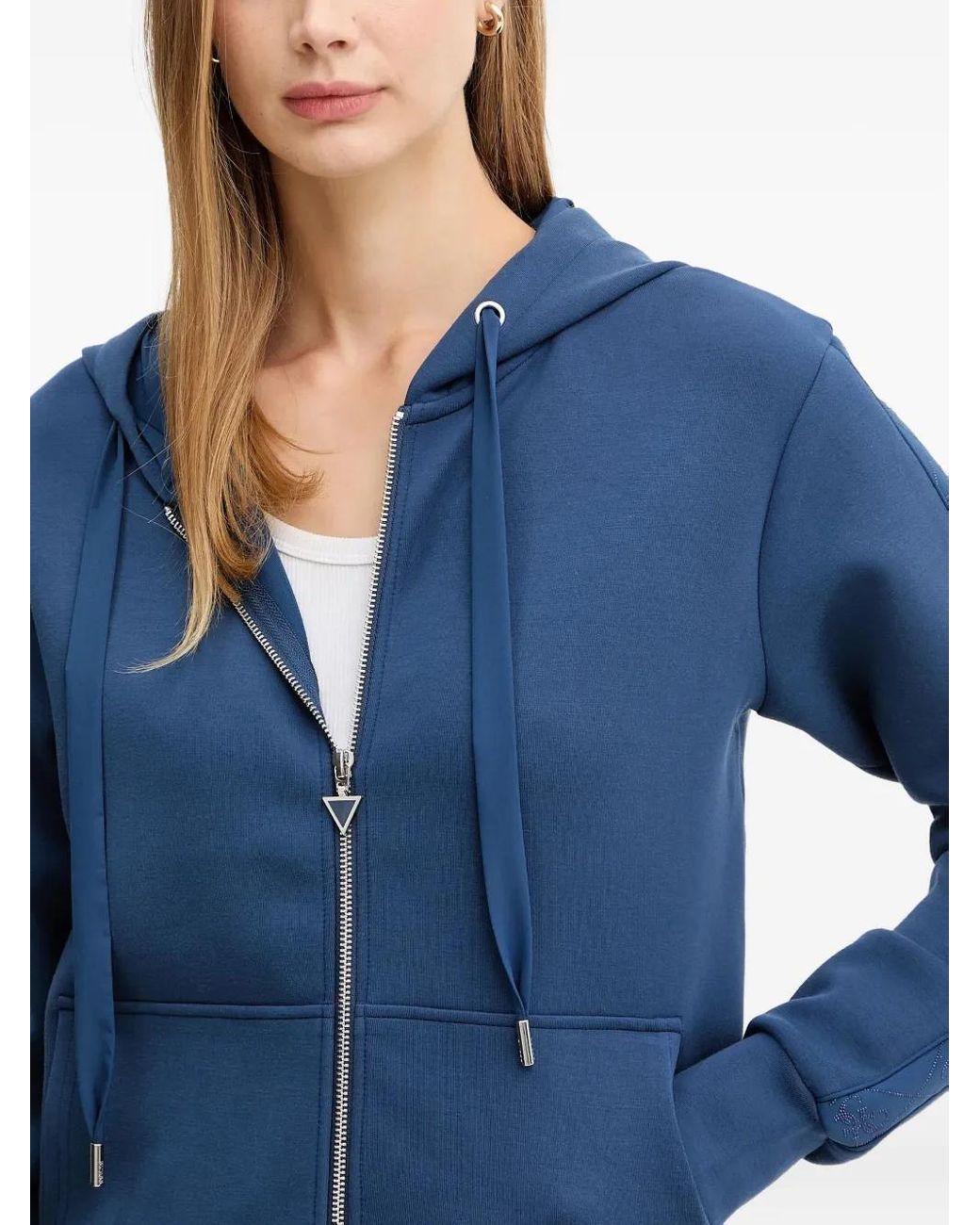Guess Blue Zip-Detail Hoodie