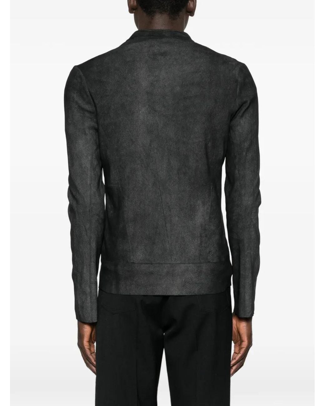 Veste En Cuir À Fermeture Zippée Giorgio Brato pour homme en coloris Black