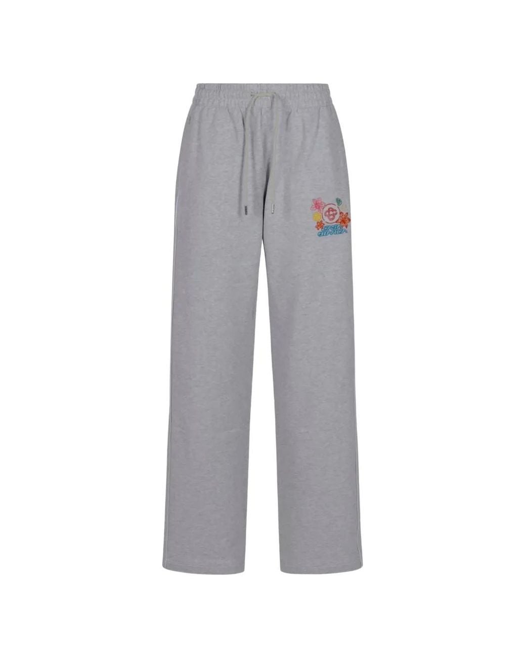 Casablanca Gray Pantalon De Jogging En Coton À Lien De Resserrage Et Logo Brodé