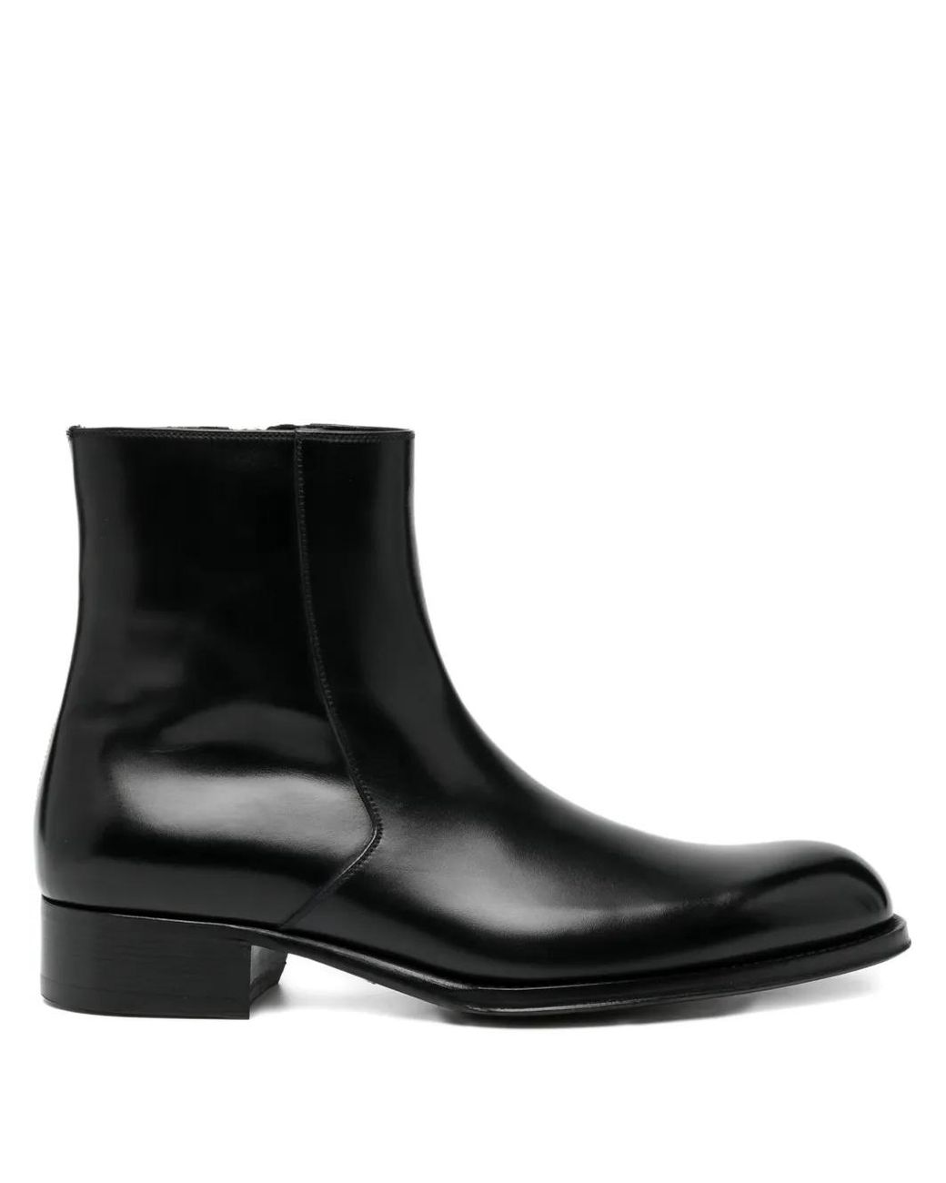 Tom Ford Black Edgar Leather Chelsea Boots for men