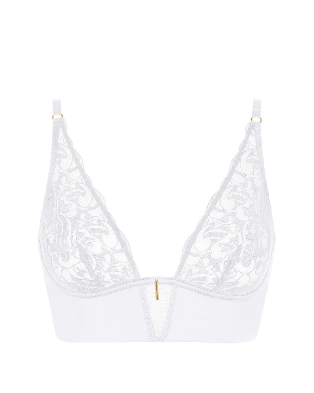 Aubade White Satin Memories Embroidered Triangle Bra