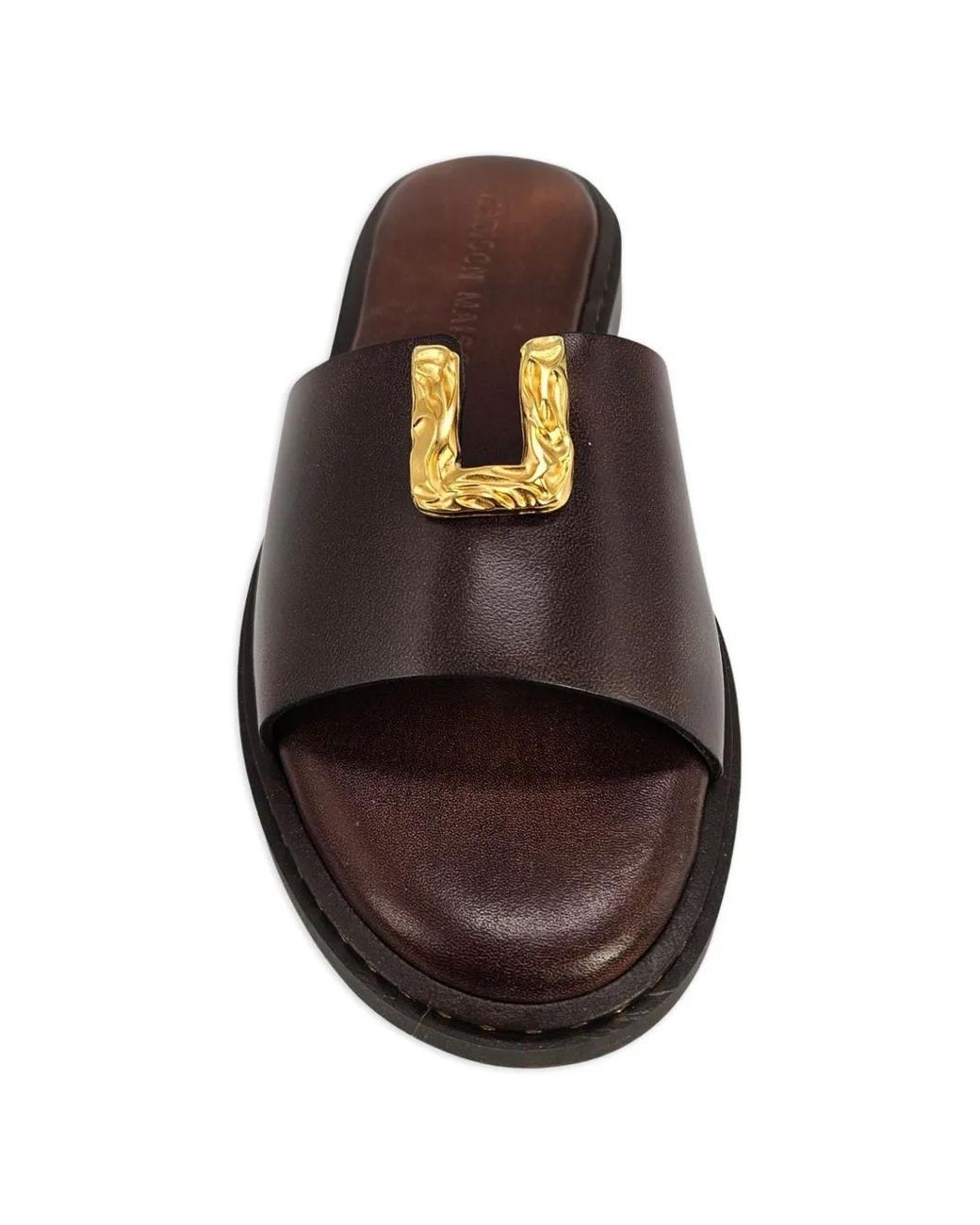 Madison Maison Brown Hammered-Hardware Sandals