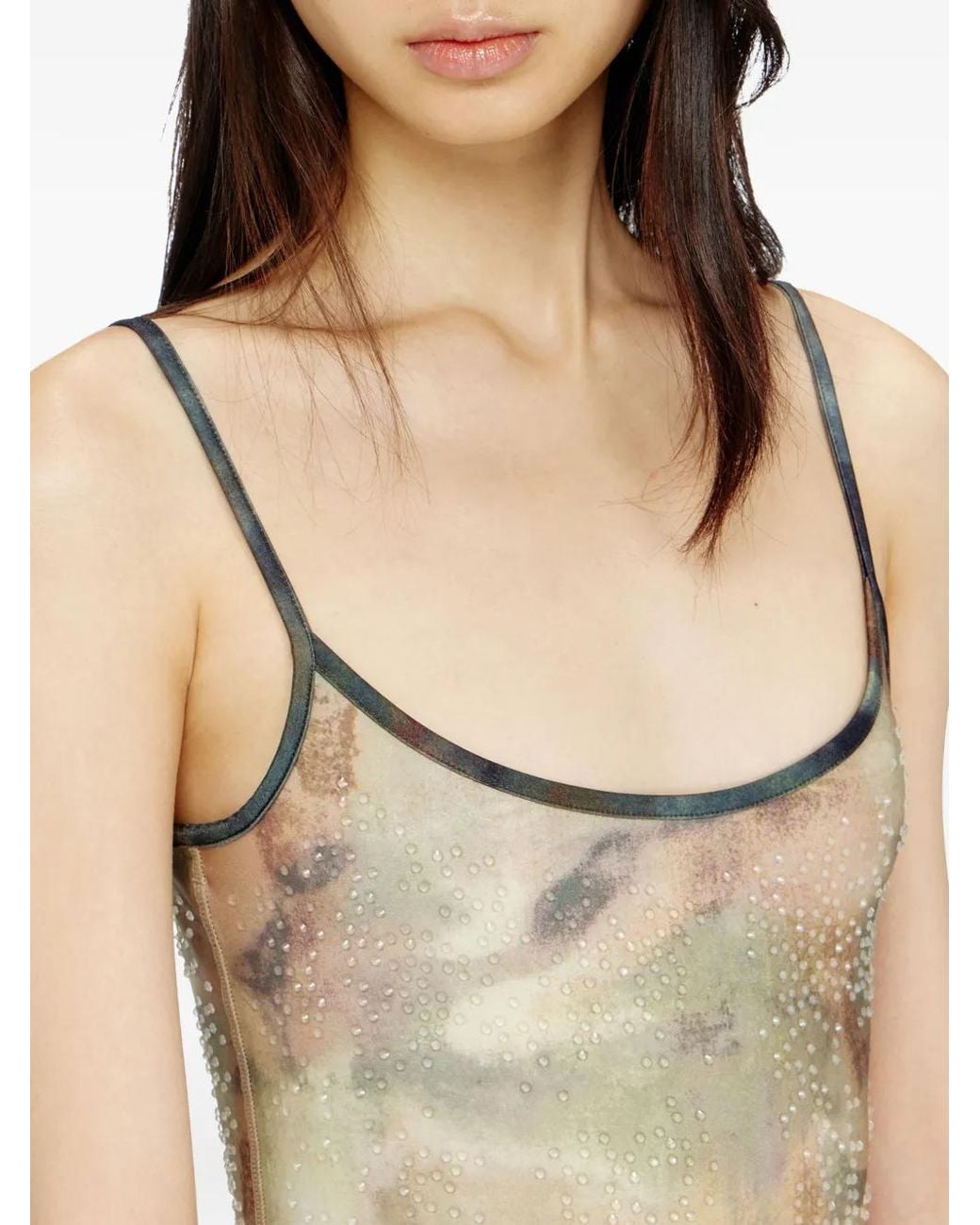 DIESEL Natural D-Loop Crystal-Embellishment Mini Dress
