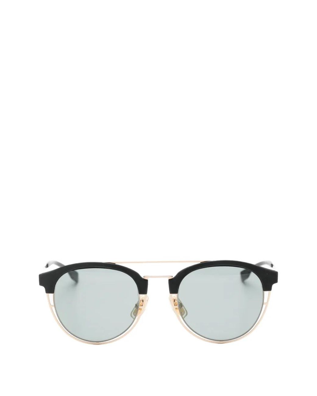 Boss Metallic Round-Frame Double-Bridge Sunglasses