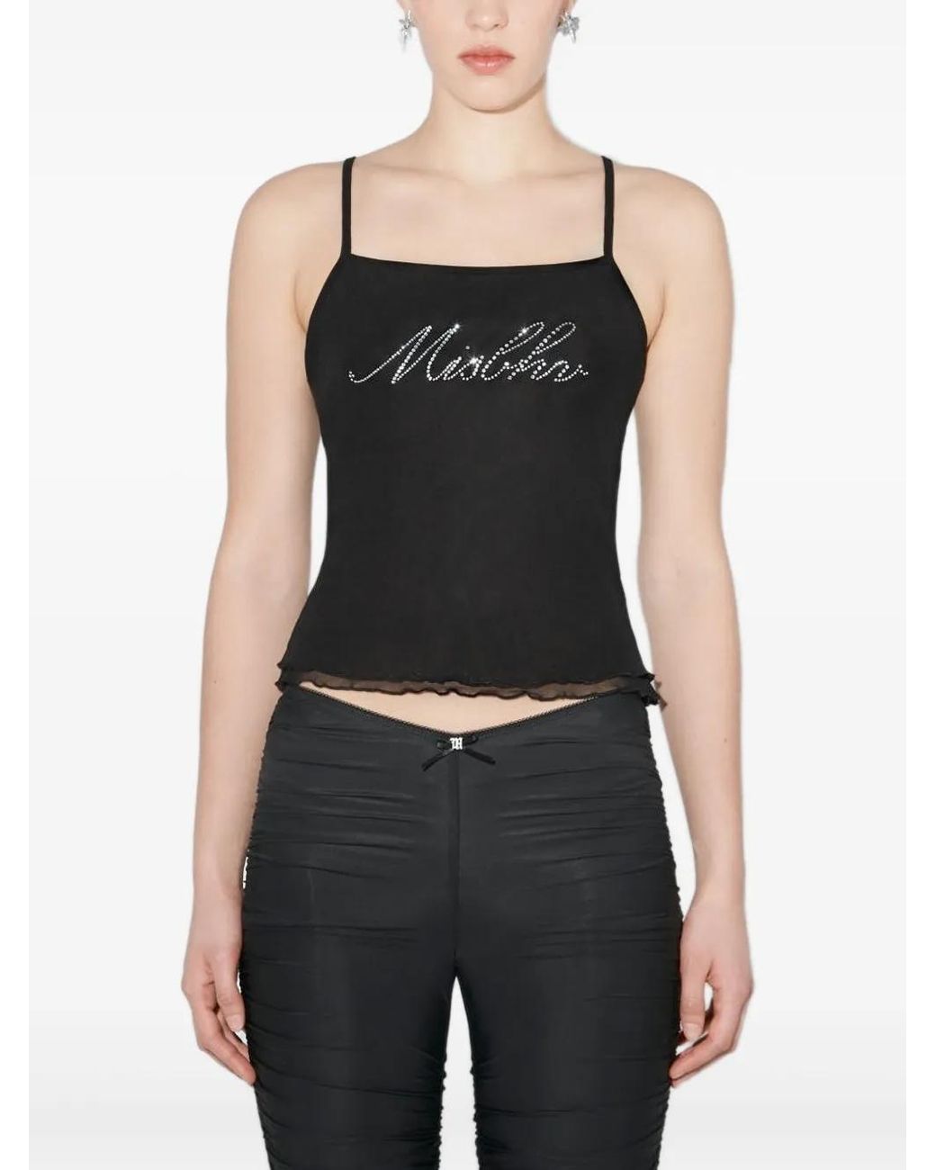 M I S B H V Black Logo-Embellished Tank Top