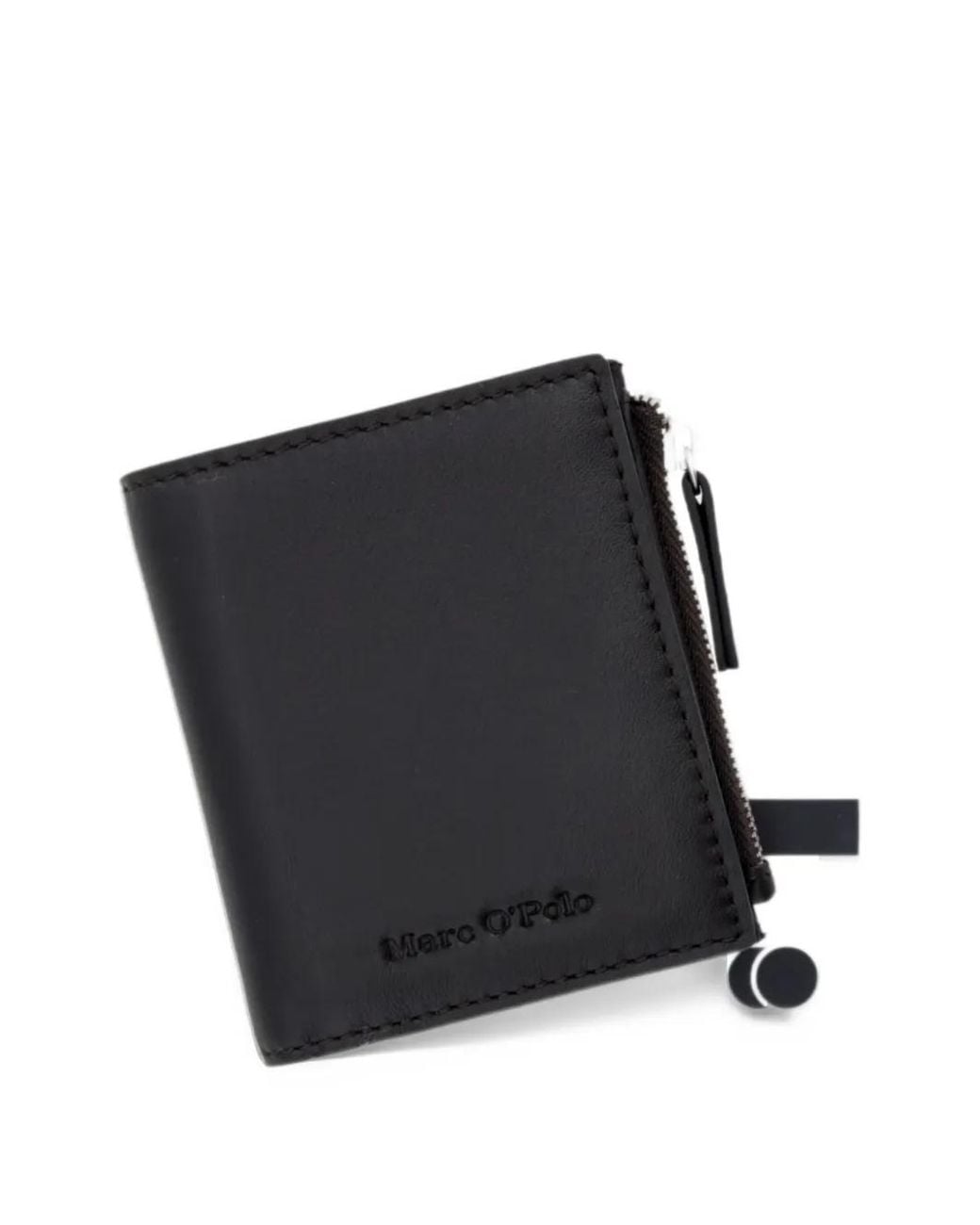 Marc O' Polo Black Maxim Logo-Debossed Zip-Around Wallet for men