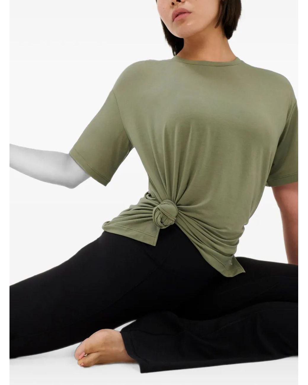 Sweaty Betty Green Soft Flow Studio Side-Slit T-Shirt