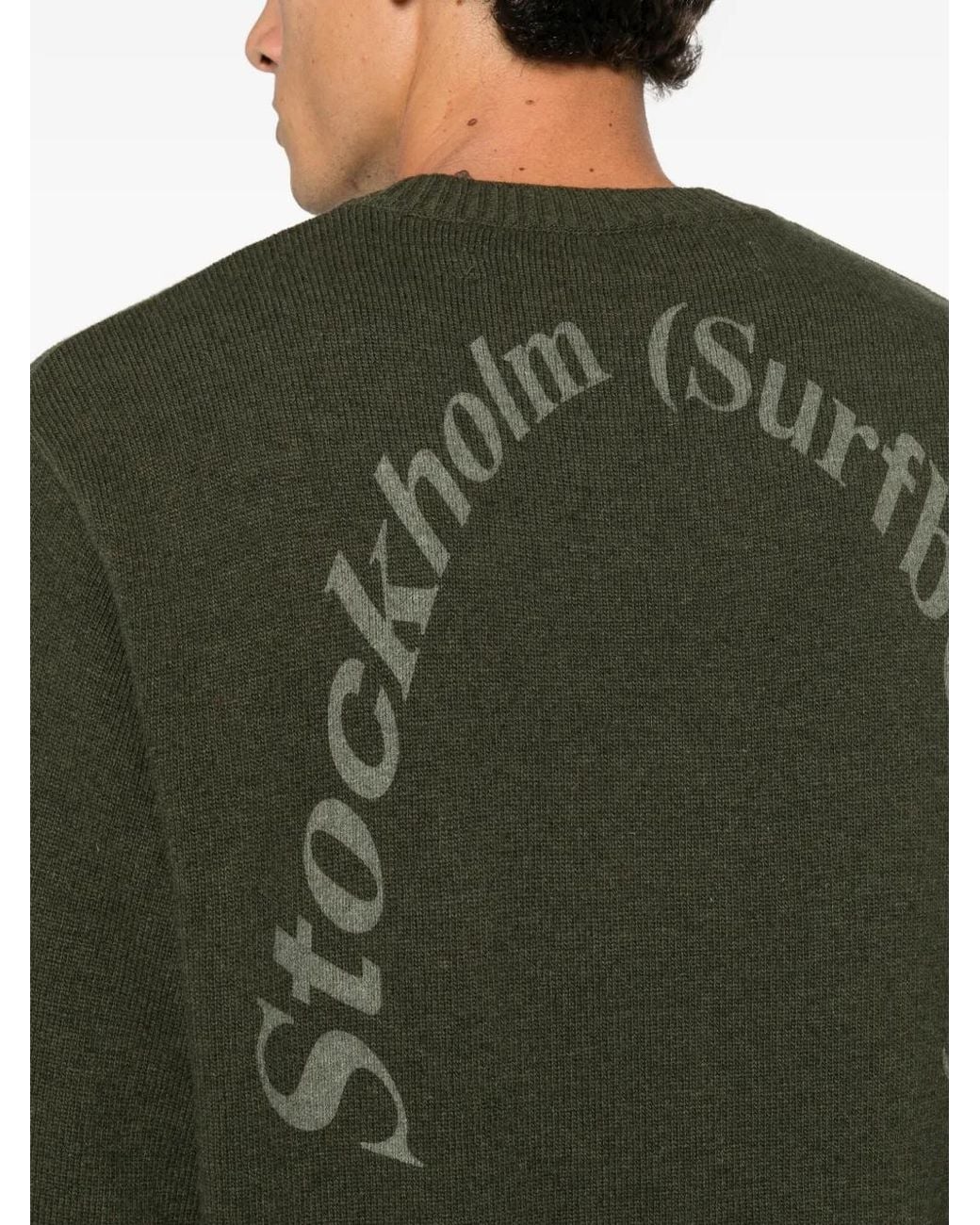 Stockholm Surfboard Club Green Logo-Print Sweater for men