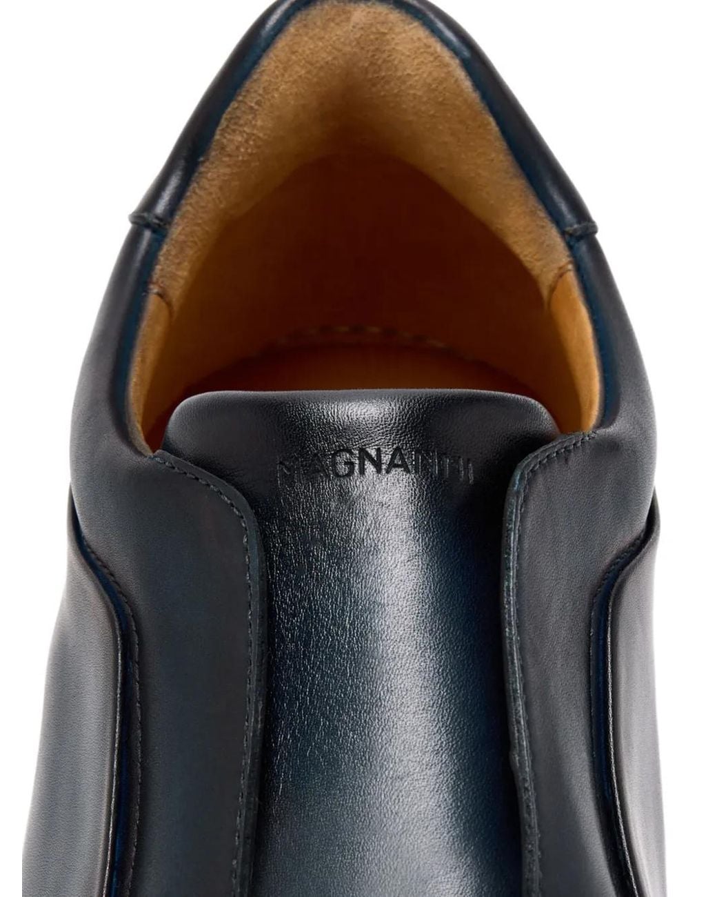 Magnanni Shoes Blue Casaro Leather Slip-On Sneakers for men