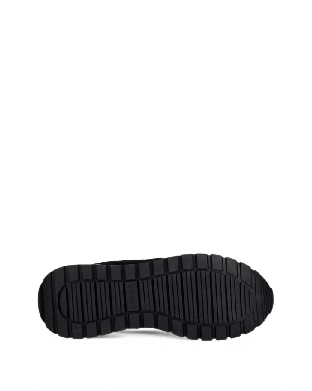 Guess Black Rexlor Monogram-Print Panelled Sneakers for men
