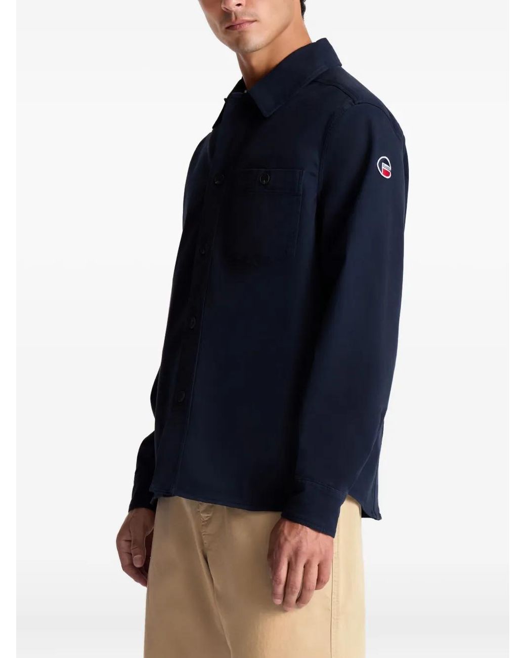 Fusalp Blue Button-Fastening Patch-Pocket Shirt Jacket for men