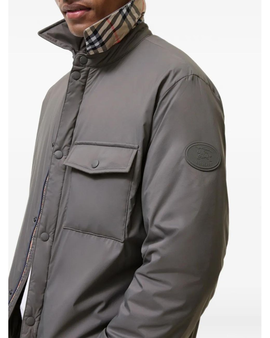 Burberry Gray Nylon Dalewood Overshirt for men