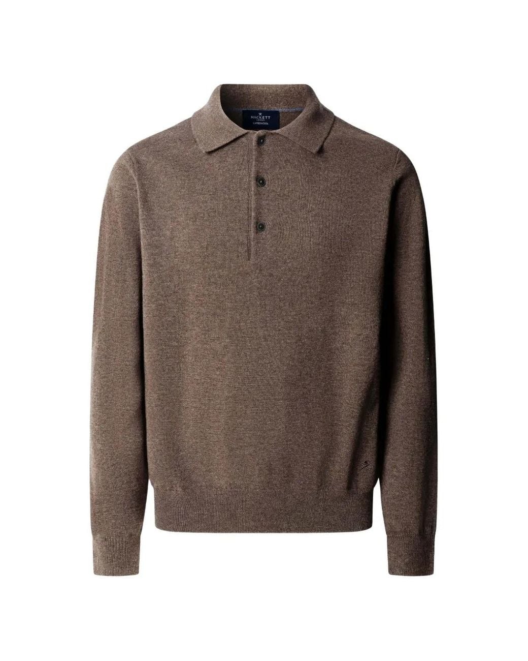 Hackett Brown Knitted Polo Shirt for men