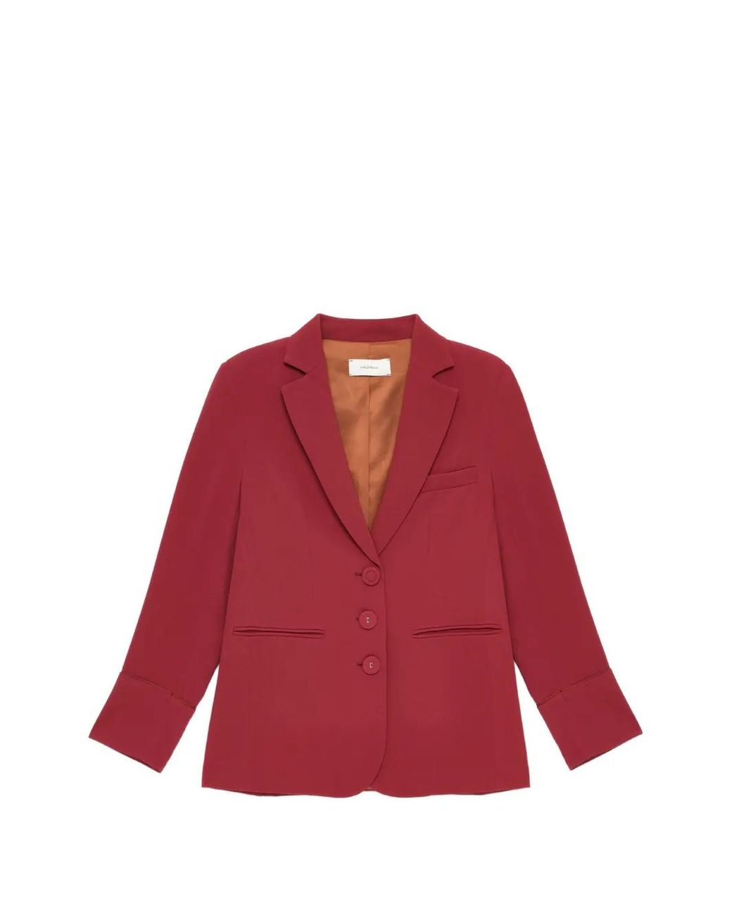 Maliparmi Red Sablé-Texture Long-Sleeve Blazer