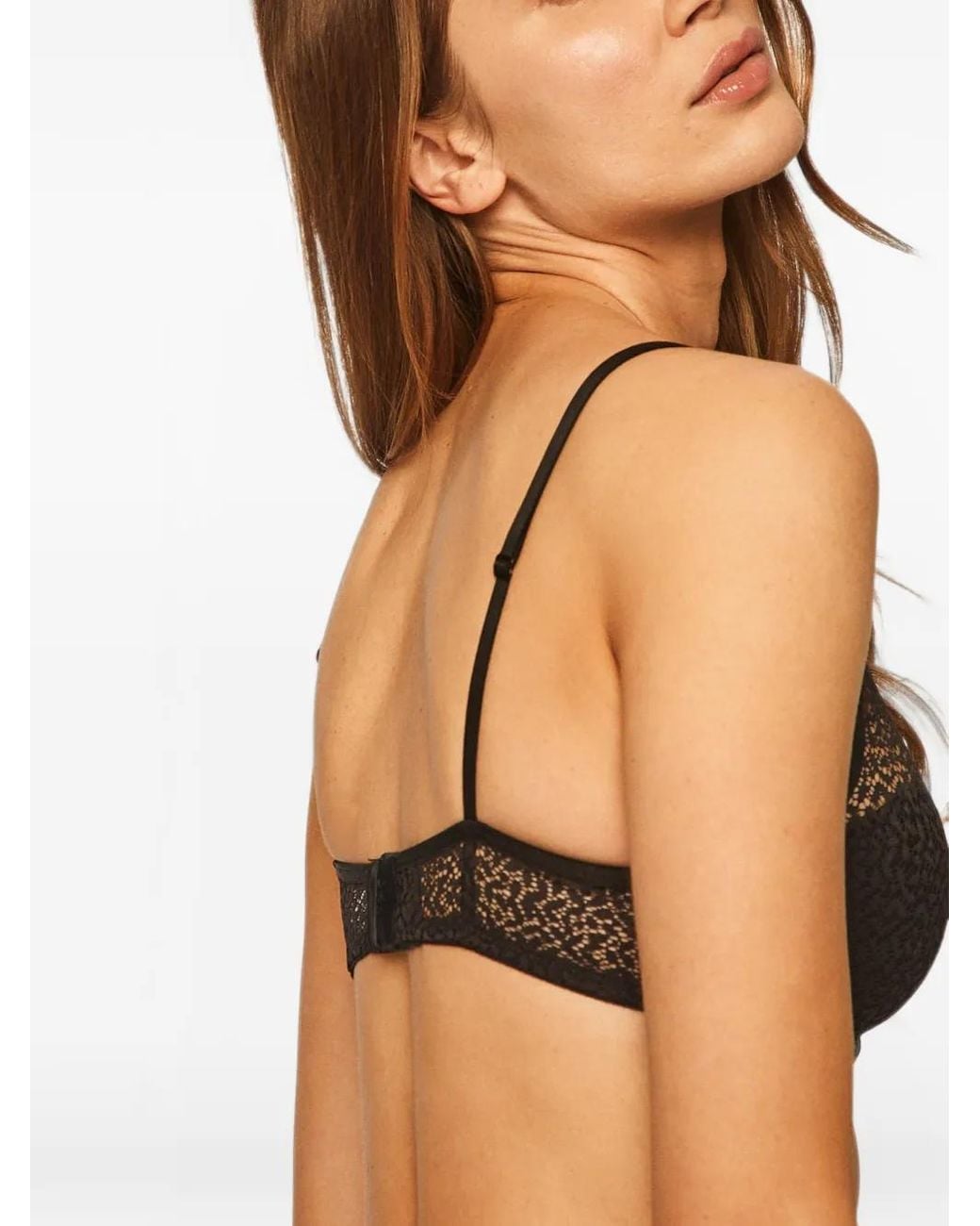 DKNY Natural Lace-Panelled Underwired Bra